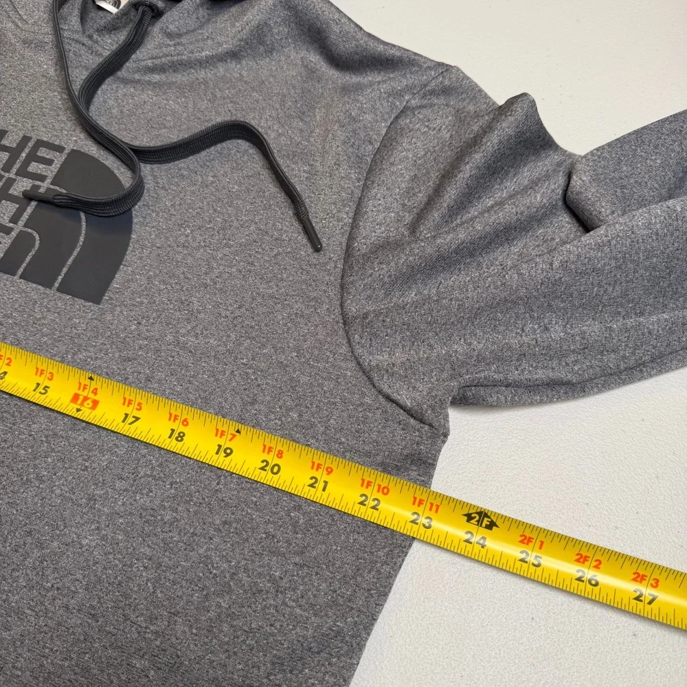 The North Face Mens Large Heather Grey Logo Performance Hoodie Sweatshirt